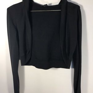 Black crop top cardigan